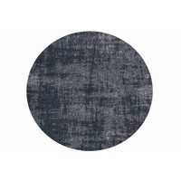 Floorpassion Réal 35 - Rond Vintage vloerkleed donkerblauw