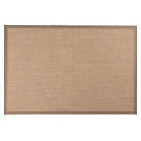 Floorpassion Luisa 22  - Uniek Sisal vloerkleed in Naturel Grijs met taupe band