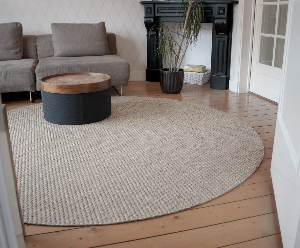 vuist hoek Dapper Havard 21 - Grove geweven sisal vloerkleed rond - Floorpassion.nl