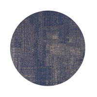 Floorpassion Mace 37 -  Rond Vintage vloerkleed in donkerblauw