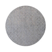 Floorpassion Noma 31 - Rond geometrisch vloerkleed in pastelblauw met donkergrijze lijnen