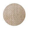 Floorpassion Noma 62 - Rond geometrisch vloerkleed in steengrijze en donker okergele kleurstelling