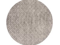 Noma 22 - Rond geometrisch vloerkleed in steengrijs met zachtgrijze lijnen