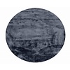 Floorpassion Sandro 24  - Rond hoogpolig vloerkleed Intense Grey / Blue