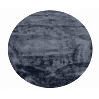 Floorpassion Sandro 24  - Rond hoogpolig vloerkleed Intense Grey / Blue