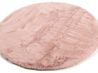 Hampton Soft Pink - Rond hoogpolig vloerkleed