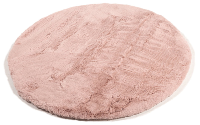 Hampton Soft Pink - Rond hoogpolig vloerkleed