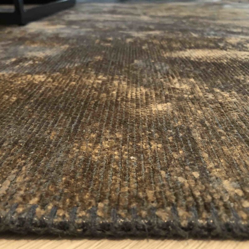 Velours vintage vloerkleed - Royce 18 donkerbruin