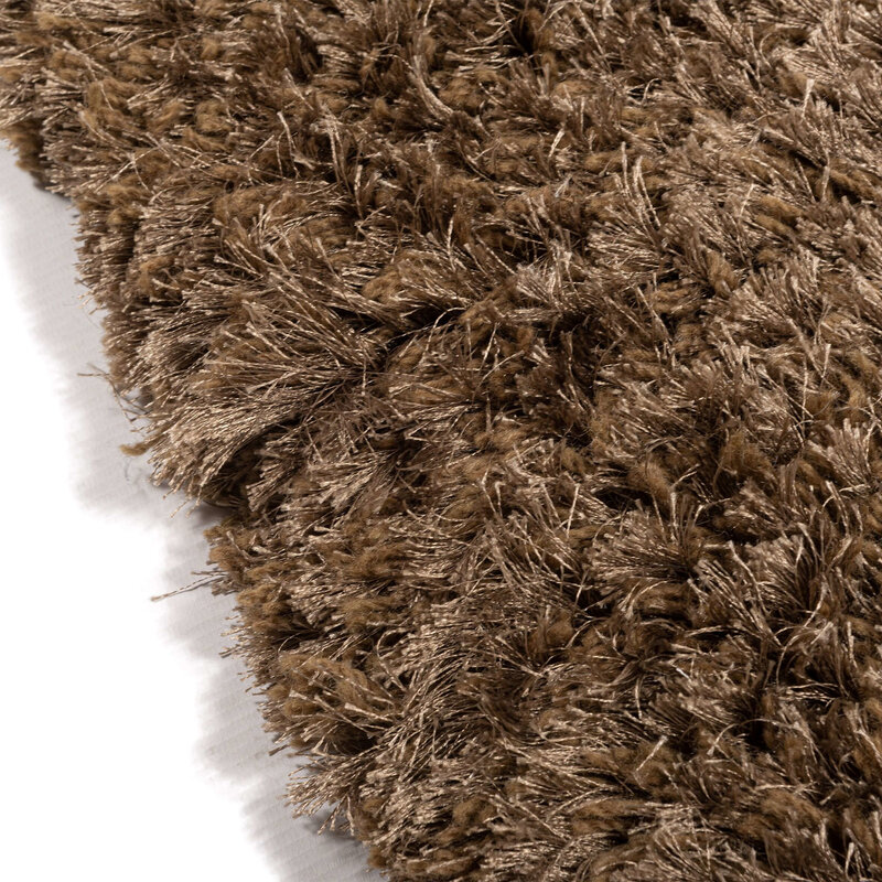 Dime 15- Rond Hoogpolig velours vloerkleed in Karamel