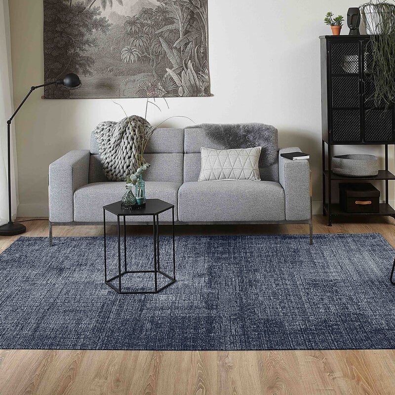 Mace 37 - Vintage vloerkleed in Donkerblauwe kleurstelling