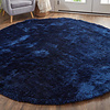 Floorpassion Reef 35 - Rond Velours Vloerkleed Kobalt blauw
