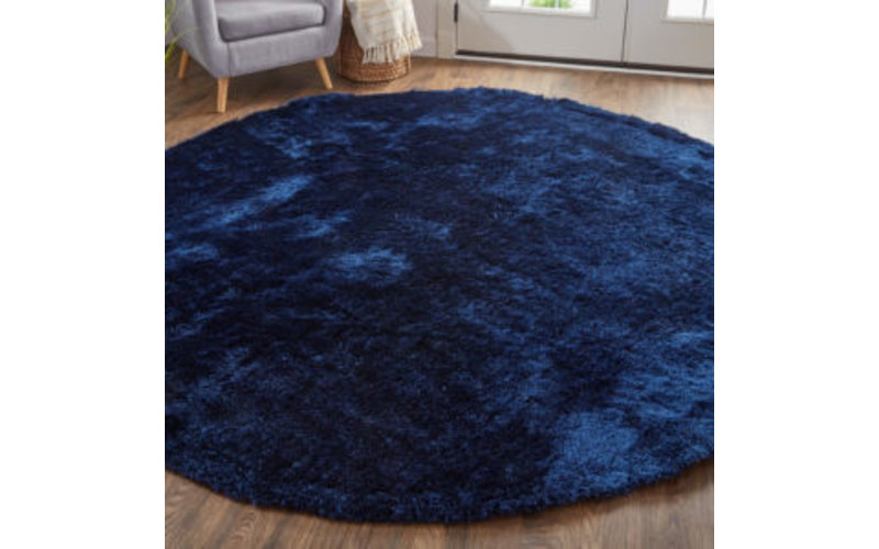 Reef 35 - Rond Velours Vloerkleed Cobald Blauw