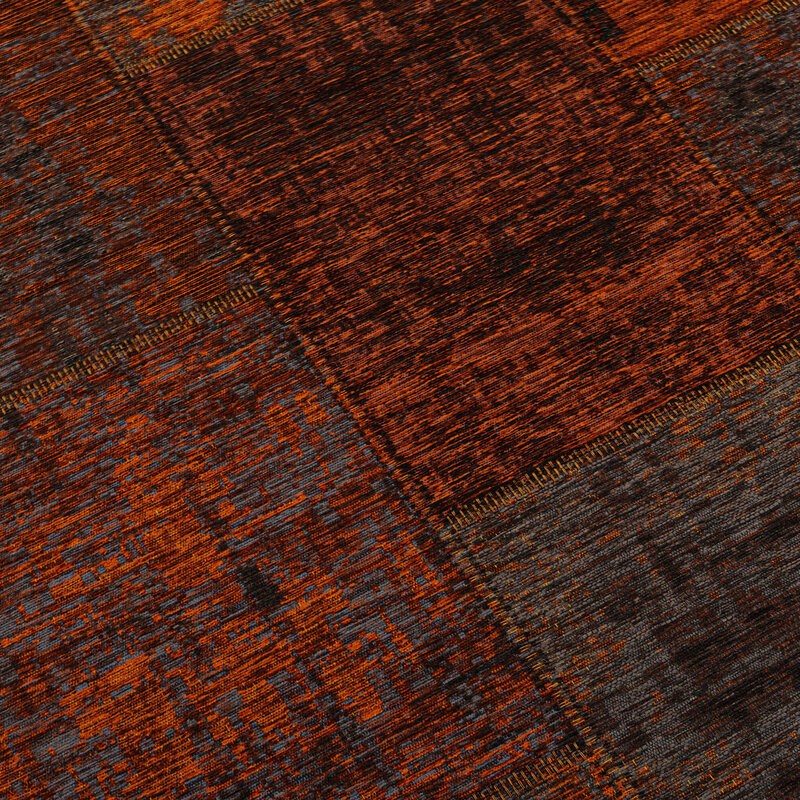 Enzo 65 - Prachtig vintage vloerkleed in  Terra Brique kleurstelling