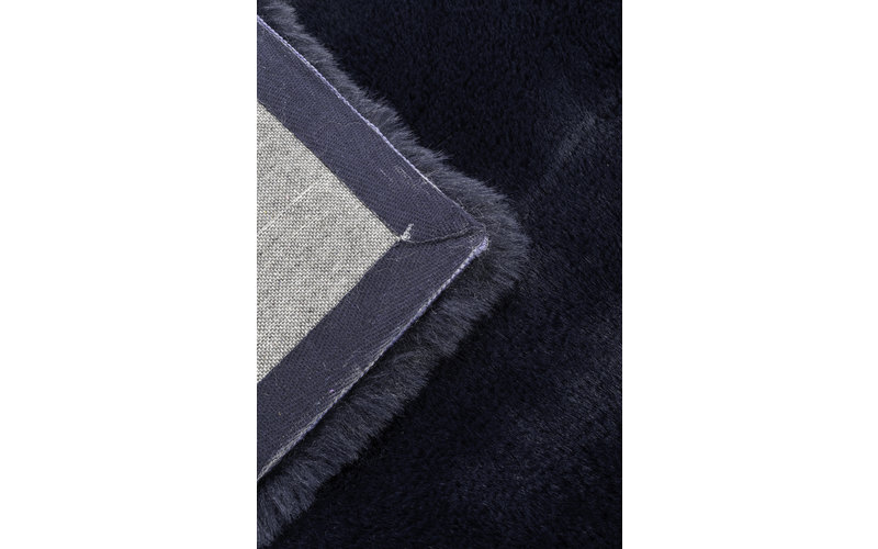 Hampton Dark Blue - Premium zacht hoogpolig vloerkleed