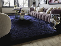 Hampton Dark Blue - Premium zacht hoogpolig vloerkleed