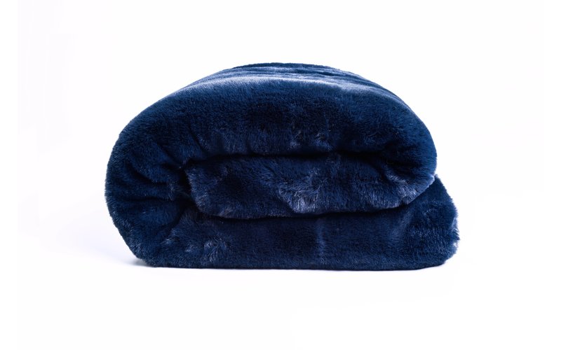 Faux Fur Plaid - Dark Blue - Floorpassion X Fred