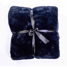 Fred van Leer Faux Fur Plaid - Dark Blue 35