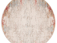 Finesse 45 - Exclusief rond vintage tapijt in beige en bruin mix
