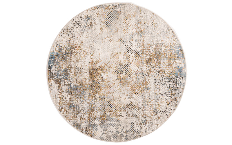 Finesse 13 - Exclusief rond vintage tapijt in grijs mix