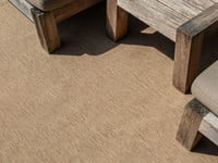 Sisal Outdoor 13 - Sisal vloerkleed voor buiten in beige met crème band