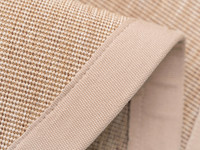 Sisal Outdoor 13 - Rond sisal vloerkleed voor buiten in beige met crème band