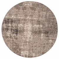 Floorpassion Réal 26 - Rond Vintage Vloerkleed taupe grijs