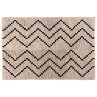 Floorpassion Nova 12 - Luxe Hoogpolig wollen vloerkleed in Beige met symmetrisch patroon