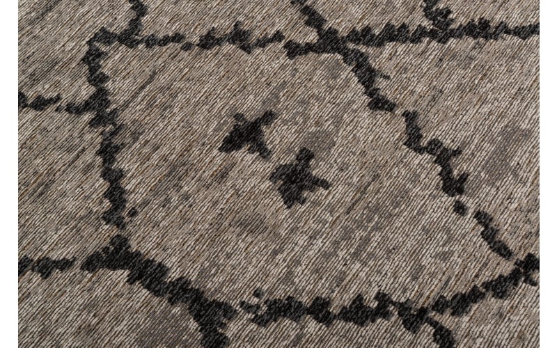 Skern 23 - Prachtig asymmetrisch vloerkleed in steengrijs / zwart