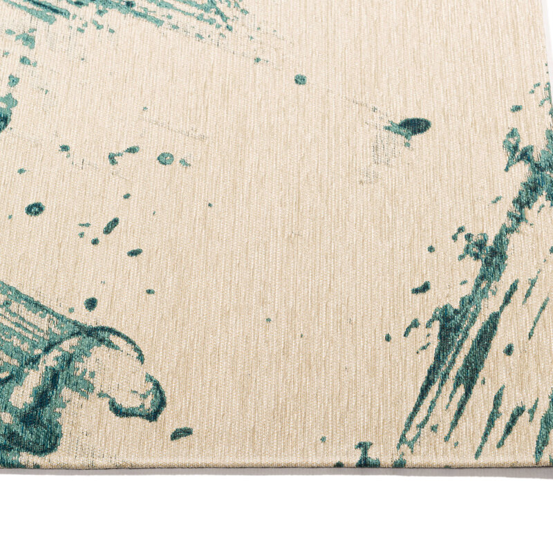 Jairo 54 - Vintage vloerkleed in groene kleurstelling