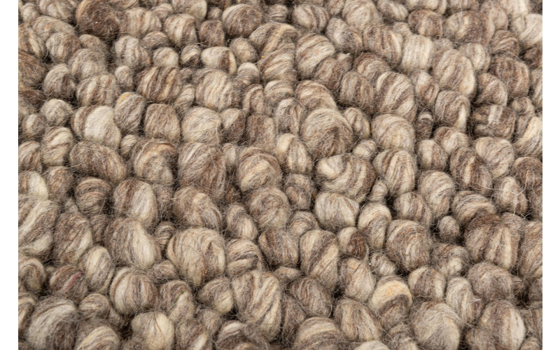 Nelson Knots 16 - Handgeknoopt vloerkleed van 100% wollen garen in Beige-mix kleursamenstelling