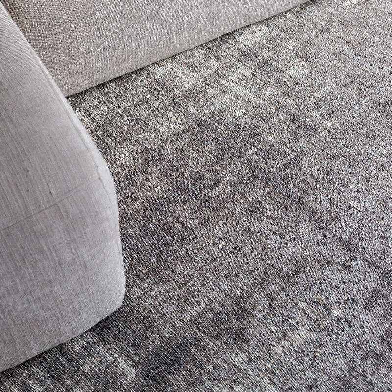 Réal 26 - Rond Vintage Vloerkleed taupe grijs