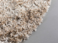 Dime 12- Rond Hoogpolig vloerkleed in Beige/Zand