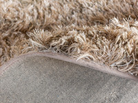 Dime 12- Rond Hoogpolig vloerkleed in Beige/Zand