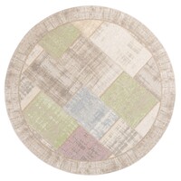 Floorpassion Enzo 92- Rond vintage vloerkleed mix pastel tinten