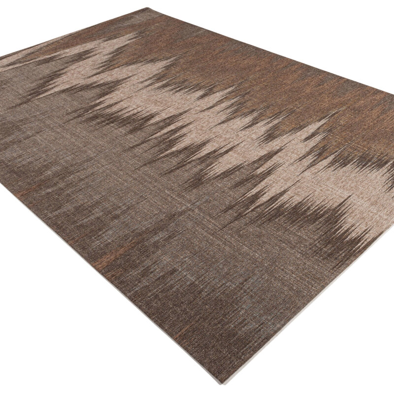 Sweder 15 - Uniek vintage vloerkleed met Zwart en Grijze garen