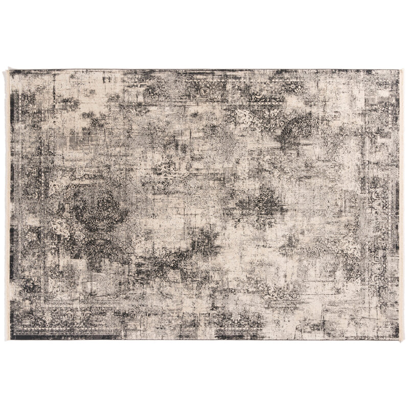 Safi 24 - Exclusief vintage tapijt in zwart en wit mix