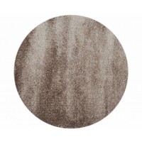 Floorpassion Chester 15 - Rond hoogpolig vloerkleed in beige/bruin