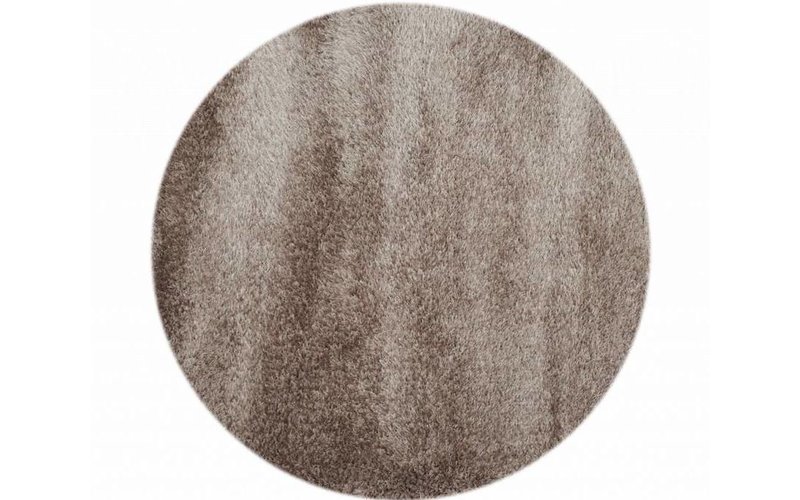 Chester 15 - Rond hoogpolig vloerkleed in beige/bruin