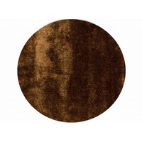 Floorpassion Ross 69 - Rond hoogpolig vloerkleed in bruine kleurensamenstelling