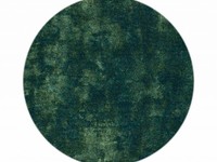 Ross 53 - Rond hoogpolig vloerkleed in blauw/groene kleurensamenstelling