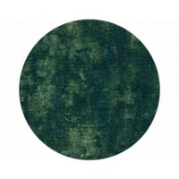 Floorpassion Ross 53 - Rond hoogpolig vloerkleed in blauw/groene kleurensamenstelling