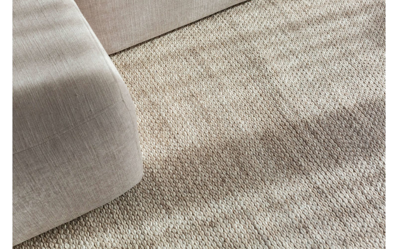 Luxor 13 - Rond wollen vloerkleed Beige en Grijs mix