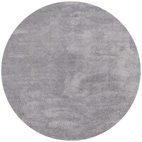 Floorpassion Destino 21 - Rond hoogpolig vloerkleed in Licht Grijze kleursamenstelling