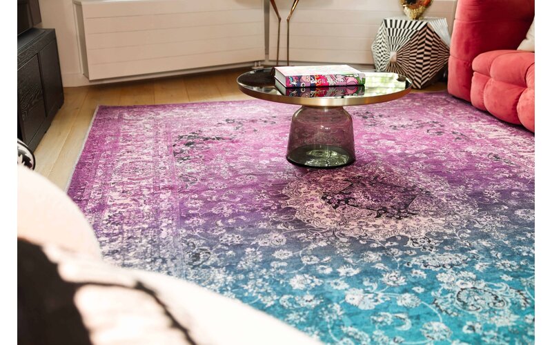 Faded Muscat Purple Touch - Uniek vintage vloerkleed in Paars/Blauwe kleurstelling