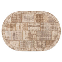 Floorpassion Enzo 12 - Ovaal Vintage patchwork vloerkleed in Licht bruin