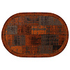 Floorpassion Enzo 65 - Ovaal Vintage patchwork vloerkleed in Terra Brique kleurstelling