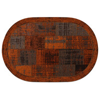 Floorpassion Enzo 65 - Ovaal Vintage patchwork vloerkleed in Terra Brique kleurstelling