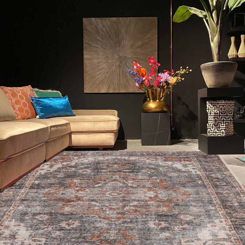 Motifi - Uniek vintage vloerkleed in Roestbruine kleurstelling