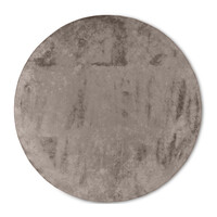 Floorpassion Royce 23 - Velours vintage vloerkleed Rond in Natural Grey