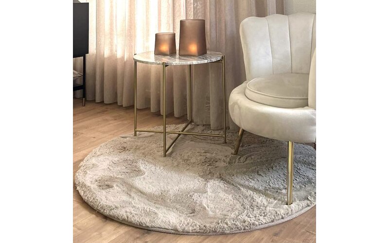 Fay Soft Beige - Rond vloerkleed zacht